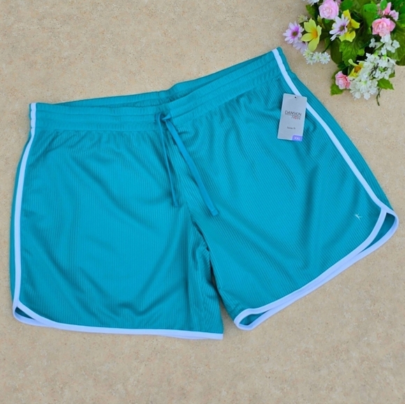 Danskin Now Women's Mesh Shorts - BlueGreen - NEW - XXL - Picture 1 of 4